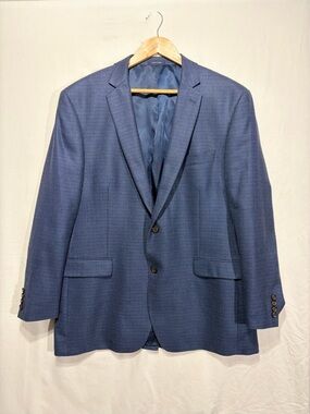Ralph Lauren 46R Blue Silk Wool Sport Coat Blazer